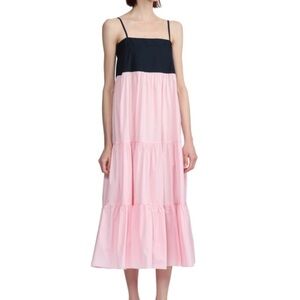 Bird & Knoll color block midi dress